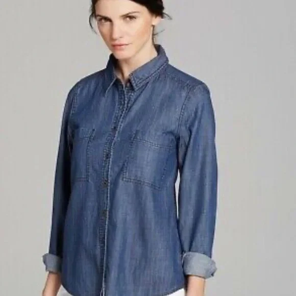 Eileen Fisher Denim Shirt - L - Picture 9 of 11